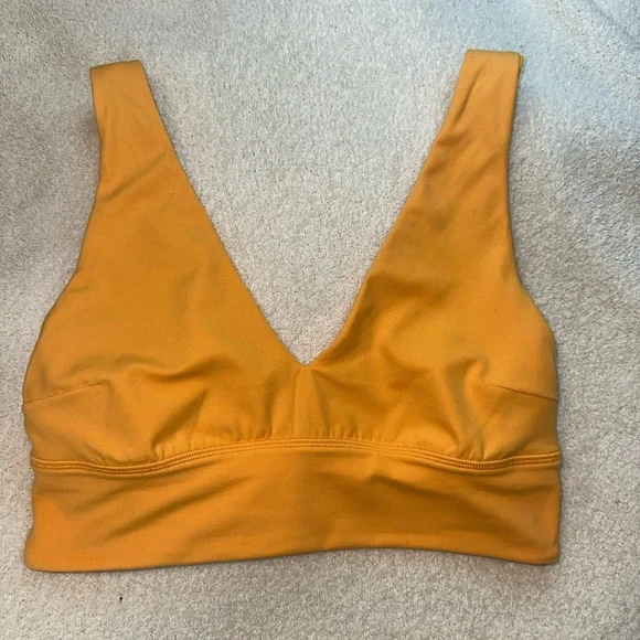 Lululemon Align V Neck Sports Bra Orange Crop Top Yoga Size 8 - Picture 3 of 6